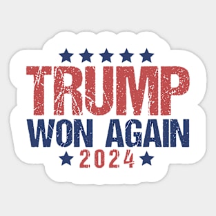Trump Won Again 2024, Trump Vance Trump Fight Sticker